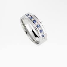 Wide Wedding Band With Blue Sapphires And Diamonds Man Etsy Blue Diamond Wedding Band Modern Mens Wedding Rings Mens Wedding Bands