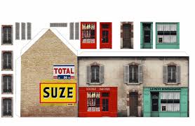 La Boutique Rouge Charcuterie Et Petit Restaurant Decoupages Faciles Maisons En Papier Maquette En Carton Modeles En Papier