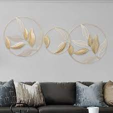 Modern Gold Leaf Wall Hanging Metal Wall Art Decor Modern Metal Wall Art Gold Metal Wall Art