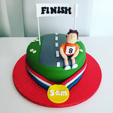 This 40th birthday cakes flavor was red velvet with buttercream icing. Running Themed Cake Running Cake Dad Birthday Cakes Cake Decorating Icing
