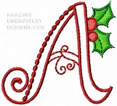 Free Embroidery Design Christmas Letter A Machine Embroidery Christmas Hand Embroidery Letters Embroidery Designs