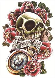 Skull and roses sleeve skull red roses tattoo rose and skull. Freedom Skull Roses Sleeve Tattoo Tattooforaweek Temporary Tattoos Largest Temporary Tattoo Shop Worldwide Tattooforaweek Product Info Halloween Yl F32 12