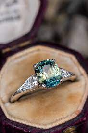 Cushion Bi Color Sapphire Engagement Ring Engagement Rings Sapphire Rose Engagement Ring Vintage Engagement Rings