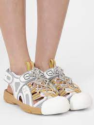 Gucci Tinsel Sandal Sneakers In White Save 60 Lyst