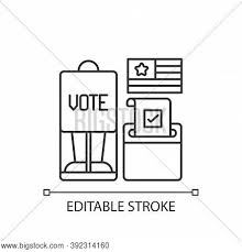 It isn't unusual for polling stations to be extremely busy at the times that people usually travel to the rules around photography at elections were drawn up long before facebook, instagram and snapchat. Voting Booth Linear Vector Photo Free Trial Bigstock