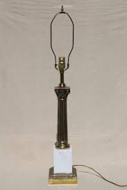 Marble twist stem table lamp, height 60 cm. Mid Century Vintage Table Lamp Huge Solid Brass Column W Marble Lamp Base