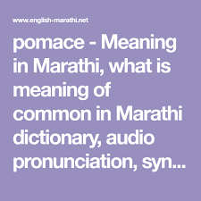 Pomace Meaning In Marathi What Is Meaning Of Common In Marathi Dictionary Audio Pronunciation Synonyms And Definition What Is Meant Meant To Be Dictionary
