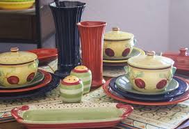 Pfaltzgraff Pistoulet Covered Radish Soup Crocks Green Striped Salt Pepper Shaker Relish Tray With Fiesta Relish Trays Pfaltzgraff Small Vase