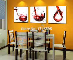 Stylish contemporary wall mounted wine rack create eye this wall mounted wine rack is very decorative and useful, suitable for any dining room or kitchen size and color palette. Big 3pcs Modern Home Decor Red Wine Glass Wall Art Picture Dining Room Bar Coffee House Wall Art Decor Canvas Print Oil Painting Oil Painting Art Pictureswall Art Picture Aliexpress