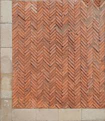Medieval Pavement Red Bricks Pavement With Frame Lughertexture Com Brick Texture Brick Cladding Brick Design