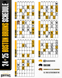 Boston Bruins Printable Schedule