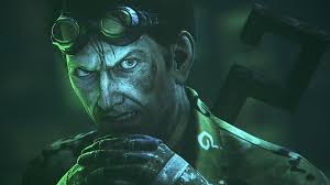 A powerful scan the toxic green gas wafting in the midle section of the arkham knight headquarters. Artstation Arkham Knight Riddler Nikita Samartsev