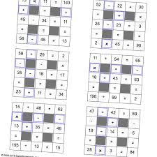 Math Worksheets All Operations With Missing Operations Medium Multiplication And Division Grid Puzzles Free Printable Math Worksheets