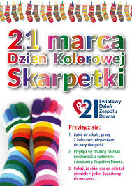 Światowy dzień zespołu downa obchodzony jest od 12 lat, od pięciu lat pod auspicjami onz. Dzien Kolorowej Skarpetki Sp Mikorzyn