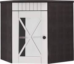 Ebay kleine küche über eck mit dunstabzug und hängeschränken. Loft24 Eck Hangeschrank Kuche Kiefer Massiv Oberschrank Kuchenschrank Wandschrank Landhaus Glastur Weiss Dunkelbraun 70 X 46 X 55 Cm Amazon De Kuche Haushalt
