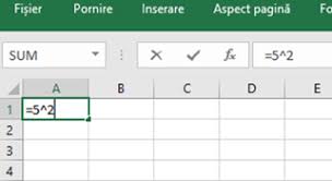 Să calculăm un produs ridicat la o putere: PÄtratul Unui NumÄr Excel