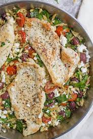 Healthy Mediterranean Chicken Orzo Recipe Mediterranean Chicken Recipes Mediterranean Recipes Mediterranean Chicken