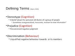 Lecture 2 Defining Stereotypes Prejudice Discrimination