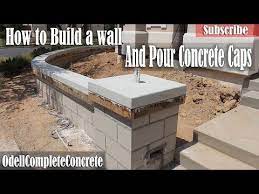 How To Build A Wall And Pour In Place Concrete Caps For Wall Youtube Diy Stone Wall Diy Retaining Wall Concrete