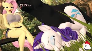 Rarity and fluttershys dog l