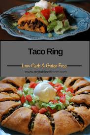 Taco Ring Low Carb Keto Thm S My Table Of Three Recipe Recipes Low Carb Tacos Low Carb Meals Easy