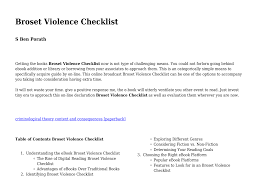 Image result for Broset Violence Checklist