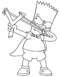 Bart And Slingshot In 2020 Coloring Pages Bart Simpson Mermaid Coloring Pages