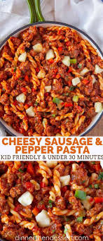 Homemade Sausage And Pepper Pasta Made With Ground Pork Chopped Bell Peppers And Ground Pork Sausage Recipes Pork Sausage Recipes Dinner Pork Sausage Recipes