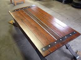 Brazilian Apitong And Steel Coffee Table With Leaf Spring Legs Steel Coffee Table Coffee Table Table