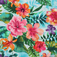 Pink and turquoise watercolor floral clipart. Tropical Flower Timeless Treasures Fabric With Hibiscus Pattern Modes4u