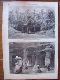 India, Temple of Elephanta, near Bombay ...