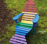 Rainbow Fish Adirondack Chair in Cedar - Island Post Cap