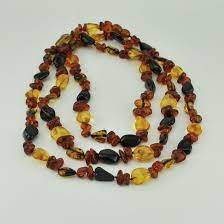 Baltic Cherry Cognac And Lemon Amber 44 Necklace Amber Jewelry Beaded Necklace Necklace