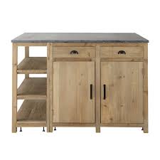 The Pagnol Central Island Is A Kitchen Unit In Recycled Wood Surmounted With An Ample Blue Stone Work S Reclaimed Wood Kitchen Diy Kitchen Island Pine Kitchen