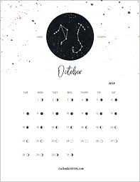 Moon Phases October 2018 Calendar