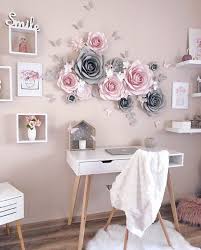 Nursery Paper Flowers Wall Decoration Paper Flower Decor Blush Nursery Decor Elegant Paper Flowers Teenage Girl Room Decor Paper Flower Wall Decor Paper Flower Decor