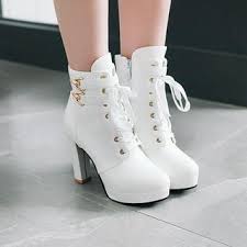 Lace Up High Heel Short Boots