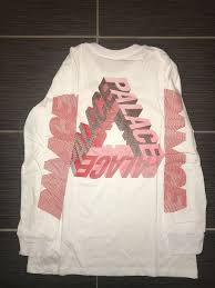 Palace Skateboards P 3d Long Sleeve Tee White Pink Medium