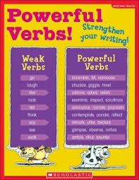 scholastic charts writing traits powerful verbs writing