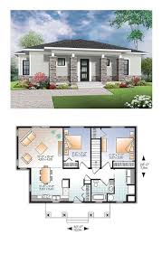 Modern Style House Plan 76437 With 2 Bed 1 Bath Modern Style House Plans House Layout Plans House Blueprints