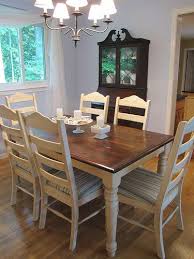 The Old White Cottage Dining Room Table Honey Pine Table Refinished With A Dark Walnut Top A Pine Dining Room Dining Room Table Makeover Dining Table Makeover