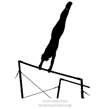 female gymnast silhouette uneven bars