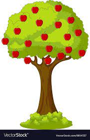 Vector Illustration Of Green Apple Tree Full Of Red Apples Download A Free Preview Or High Quality Adobe Illustrator Ai E Tree Drawing Apple Vector Red Apple