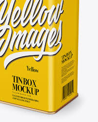 Glossy Tin Can Box Mockup In Box Mockups On Yellow Images Object Mockups