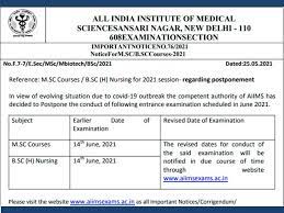 The last date has extended to submit the online application form we suggest all of you submit the online application form of mjpru msc admission form 2021. Aiims Bsc Msc Nursing Exam 2021 Postponed Revised Dates To Be Announced Later Get Details Here