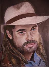 Finger painting I did years ago. Brad Pitt as a Rainbow...💘