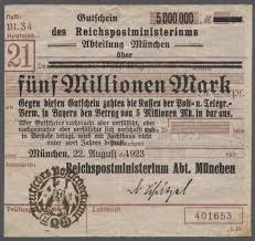 1923 22 August Voucher Of The Empire Postal Service Ministry Battalion Munich Over 5 Millions Mark Very Scarce Voucher I Postal Stamps Stamp Hang Tag Design