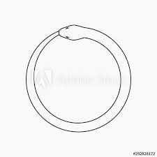 Maybe you would like to learn more about one of these? Fototapete Ouroboros Symbol Of Snake Eating Its Own Tail Vector Illustration Isolated On White Background Line Design Editable Stokes Kovalto1