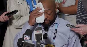 oneBURGH Sleepy: We talked earlier about Steelers head coach, Mike Tomlin,  being very sweaty at the NFL Owners Meeting this morning. ￼ Check out  Steelers insider Mark Kaboly at the same media