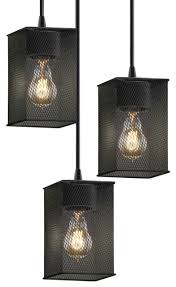 Wire Mesh Mini 3 Light Cluster Pendant With Square Flat Rim Shade Transitional Pendant Lighting By Justice Design Group Llc